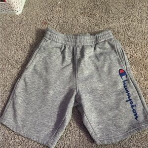 Champion Kids Heather Gray Shorts with Blue Logo